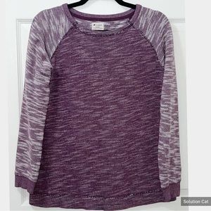 Vintage Champion Women's S Heather Knit Fitted Sweatshirt Crewneck Purple